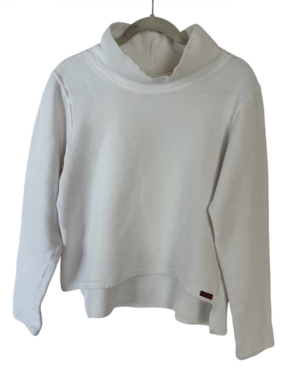 Hard Tail‎ Forever White Textured Funnel Neck Pullover Sz M